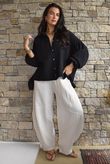 Hush Pillow Cotton Nero Boyfriend Shirt Black